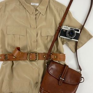 Equipment 100% Silk Safari Style Shirt Dress